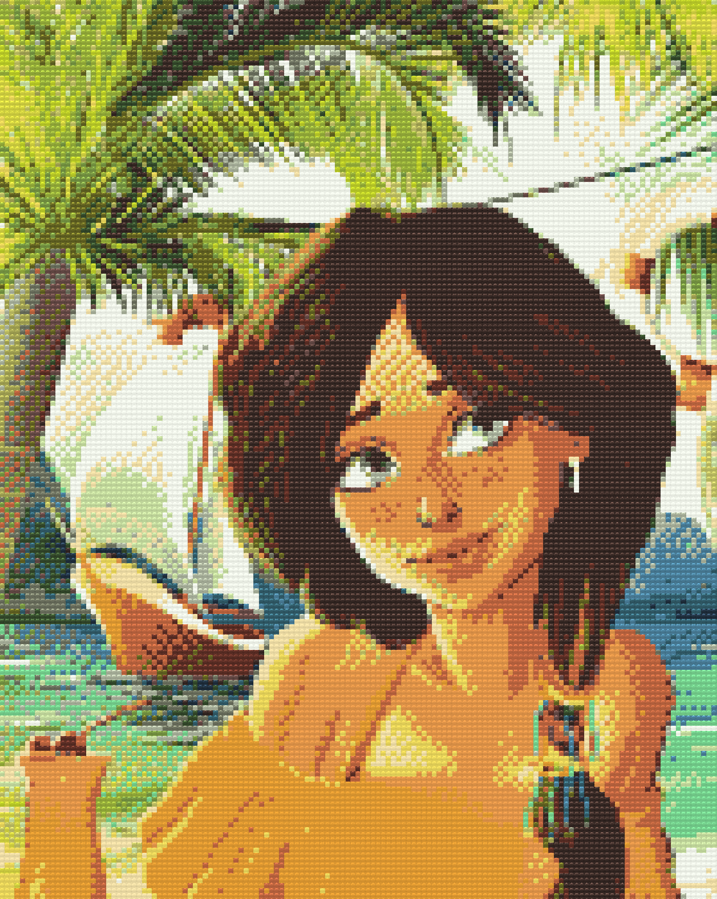 Diamond Painting - Brunette på stranden