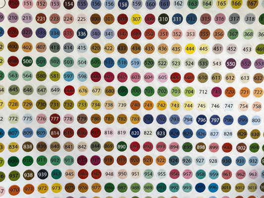 Tilbehør - Stickers til Diamond Painting – Farvekoder
