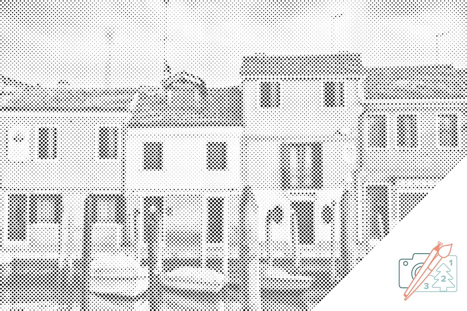 Mal-med-prikker -  Venedig-husene