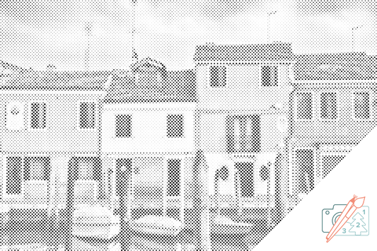 Mal-med-prikker -  Venedig-husene