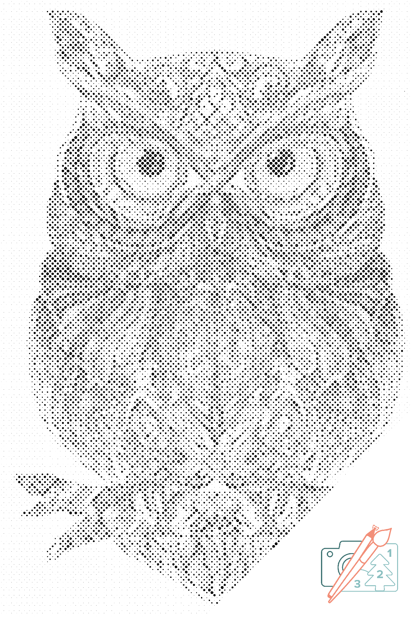 Mal-med-prikker -  Ugle Mandala