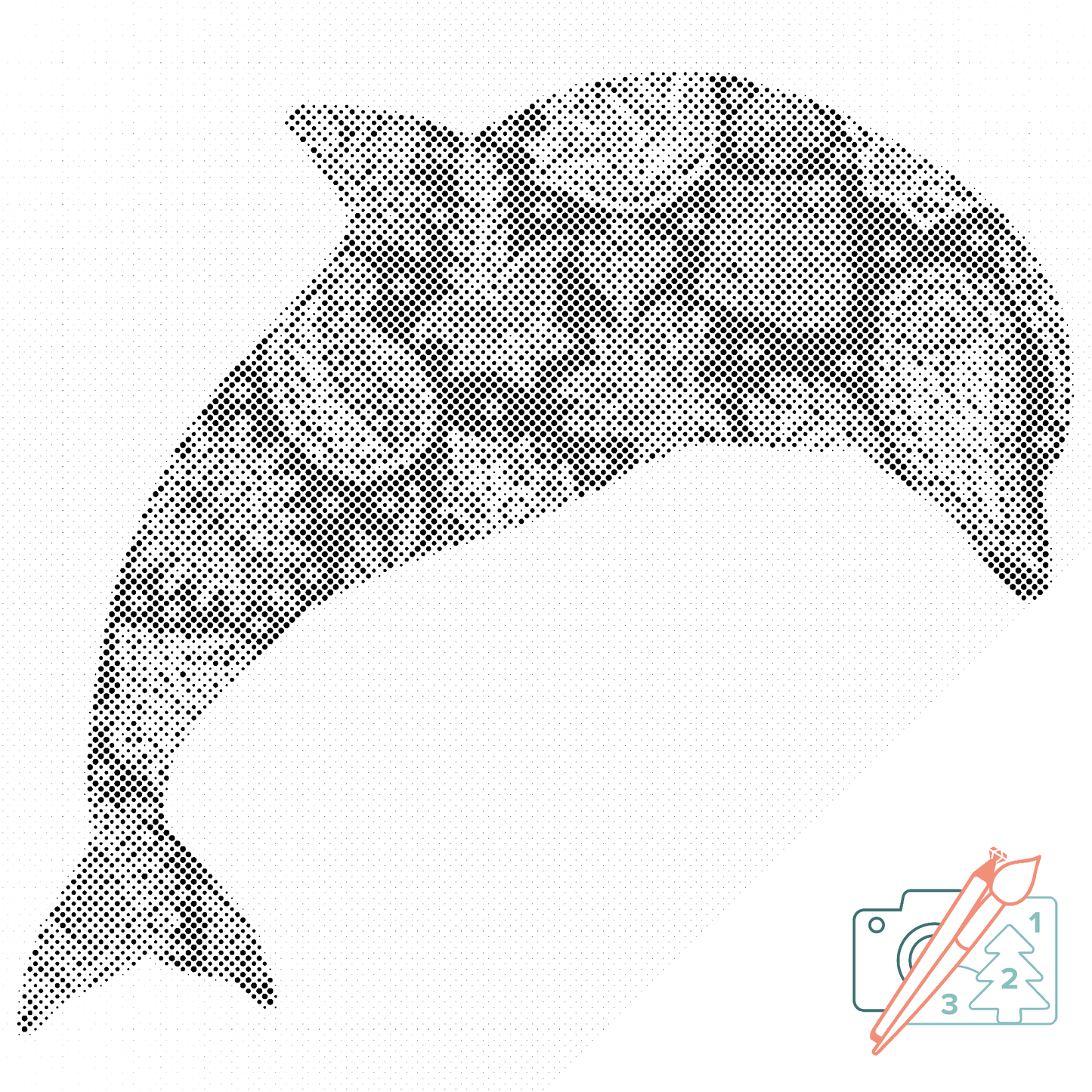 Mal-med-prikker -  Delfinmandalaen