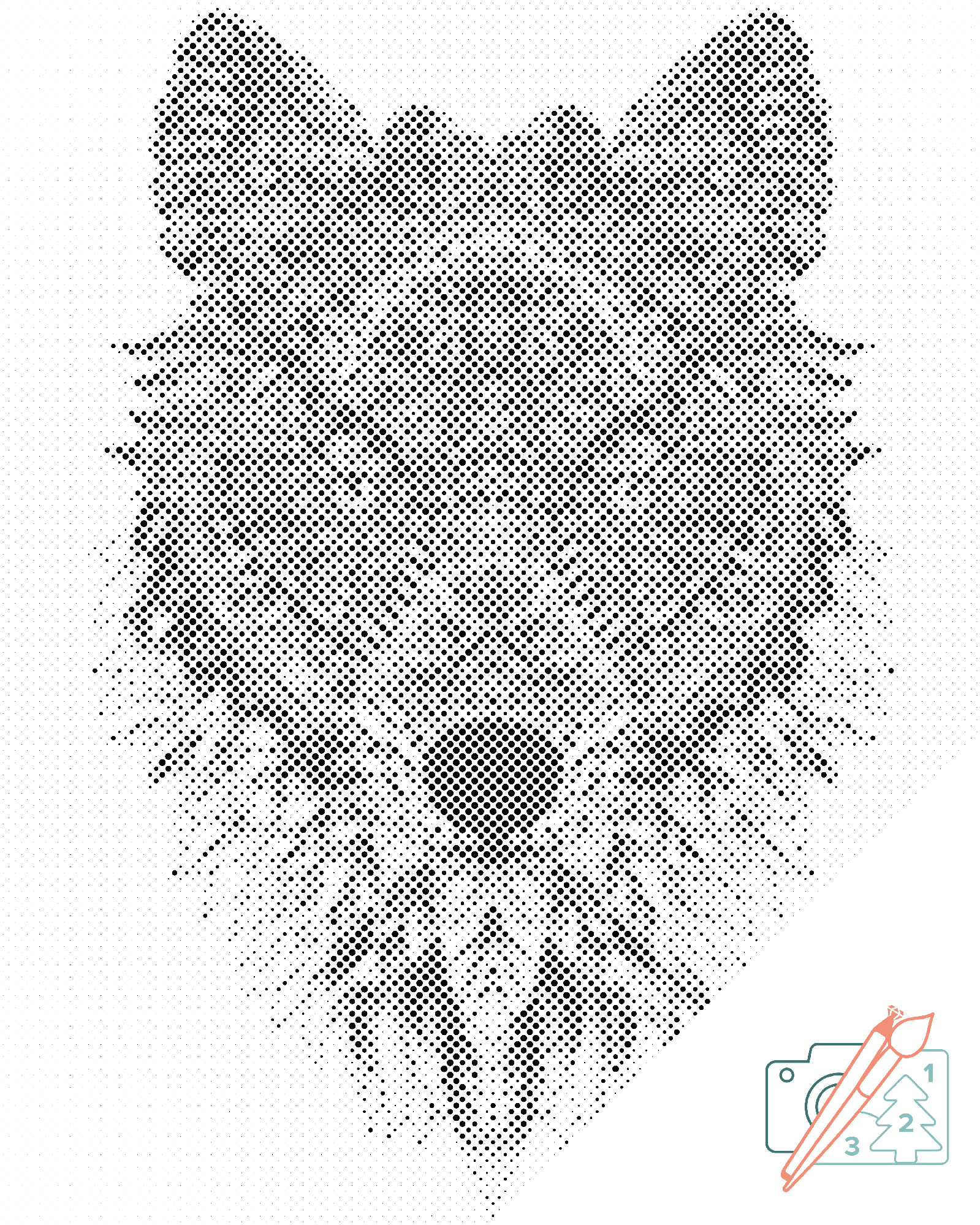 Mal-med-prikker -  Wolf Mandala