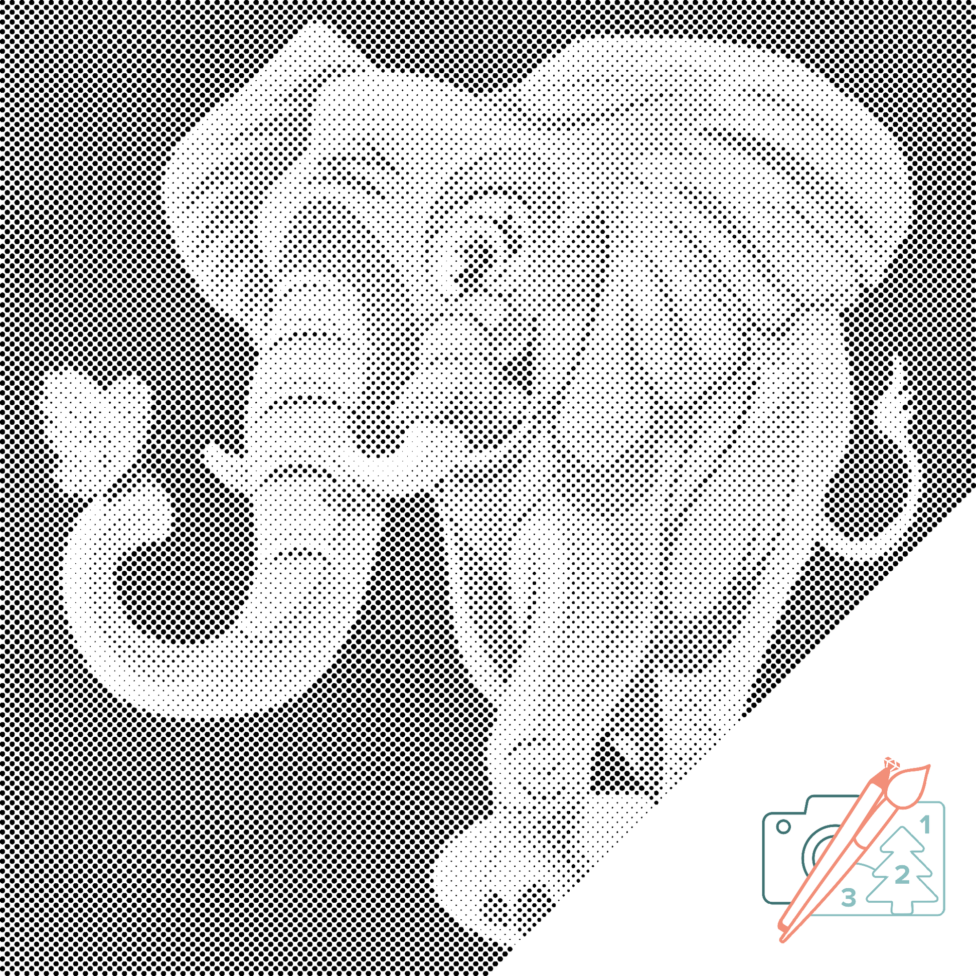Mal-med-prikker -  Glad elefant med sommerfugl