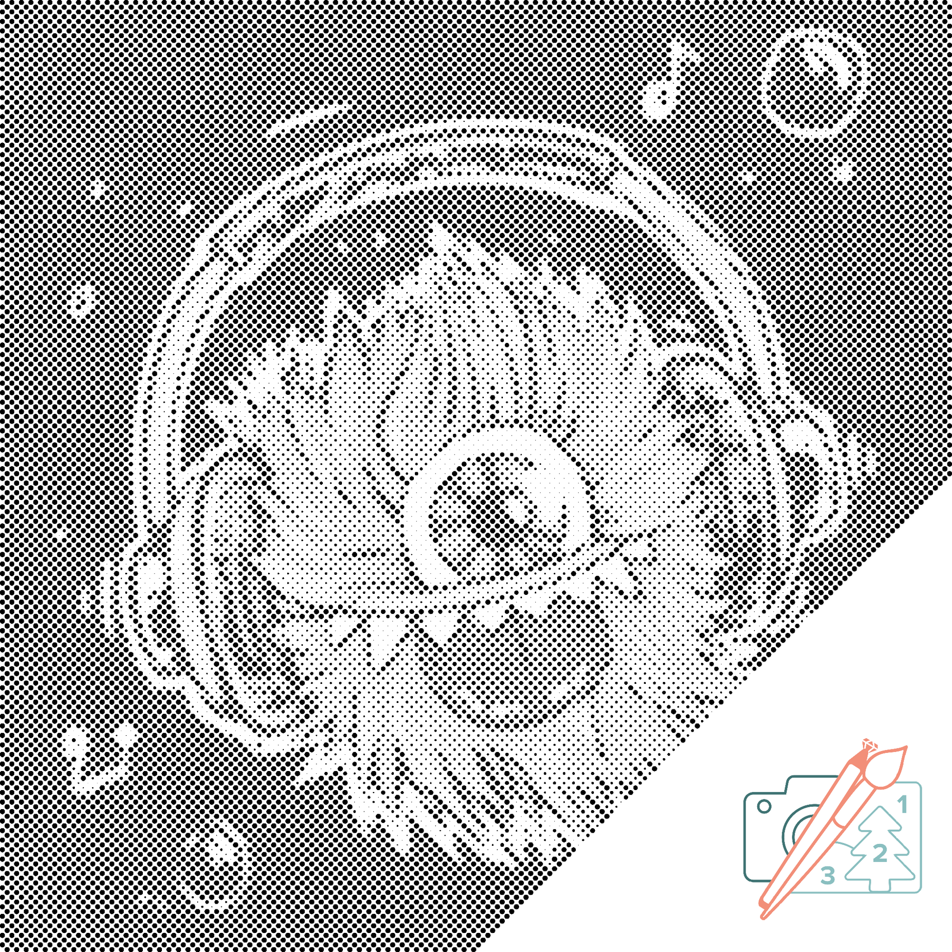 Mal-med-prikker -  Pink Monster