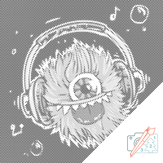Mal-med-prikker -  Pink Monster