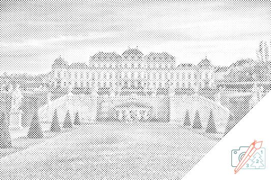 Mal-med-prikker -  Belvedere-paladset, Viena