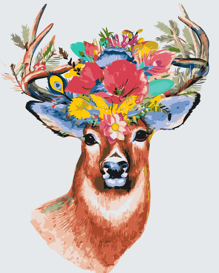 Paint by Numbers - Blomsterhjort