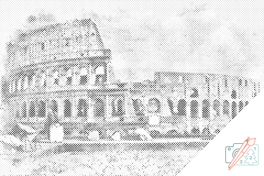 Mal-med-prikker -  Colosseum-illustration