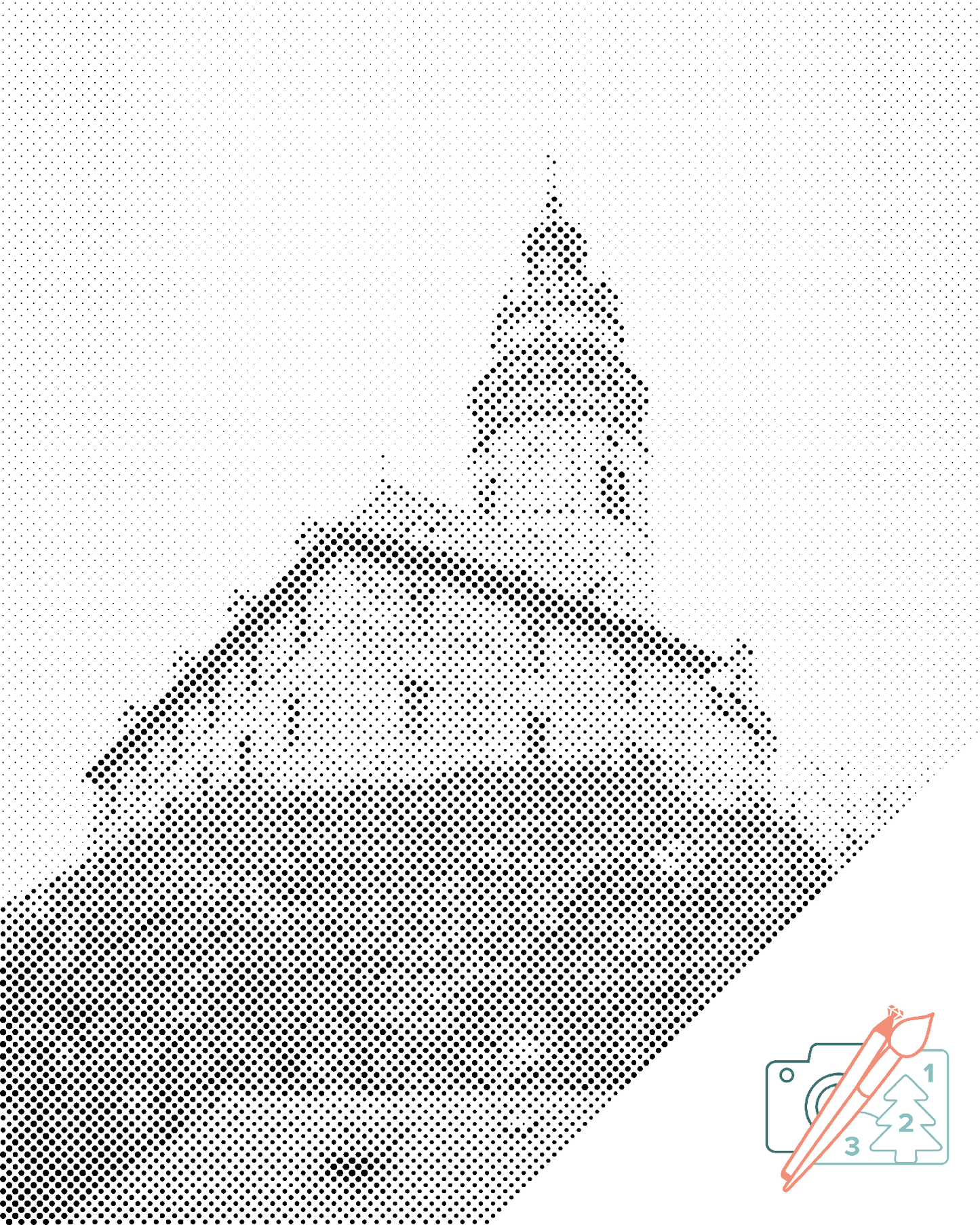 Mal-med-prikker -  Slotstårnet i Cesky Krumlov