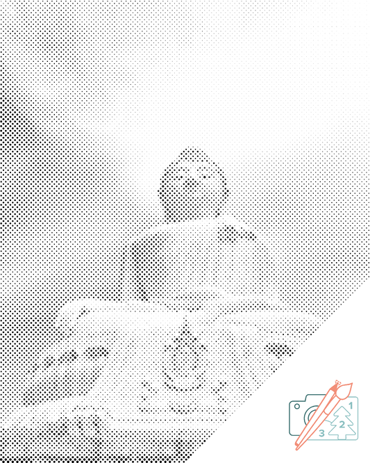 Mal-med-prikker -  Store Buddha, Thailand