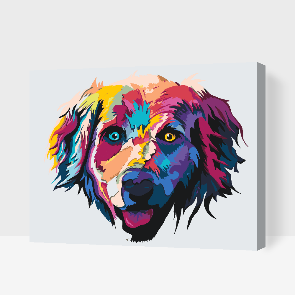 Paint by Numbers - Farverig Retriever