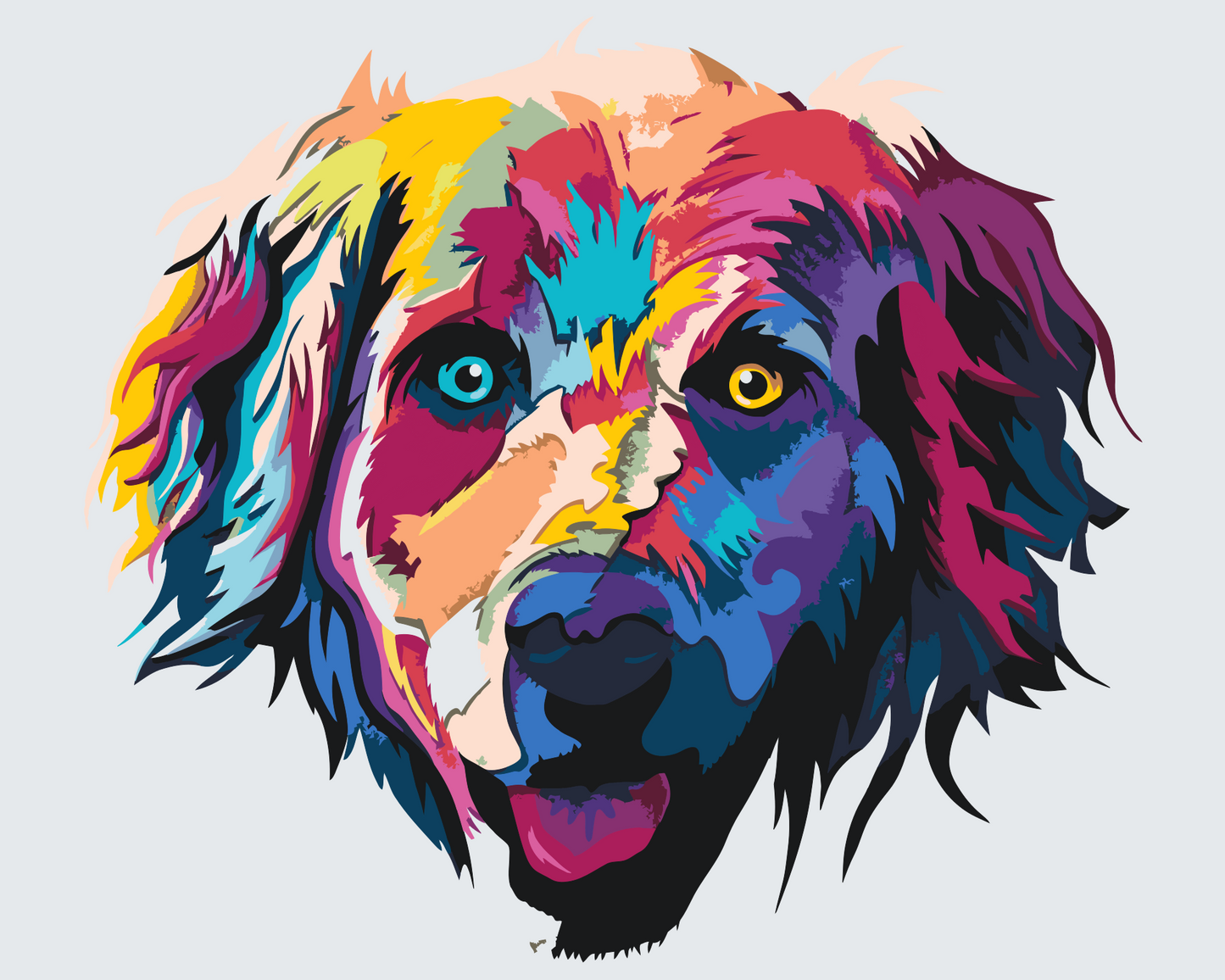 Paint by Numbers - Farverig Retriever
