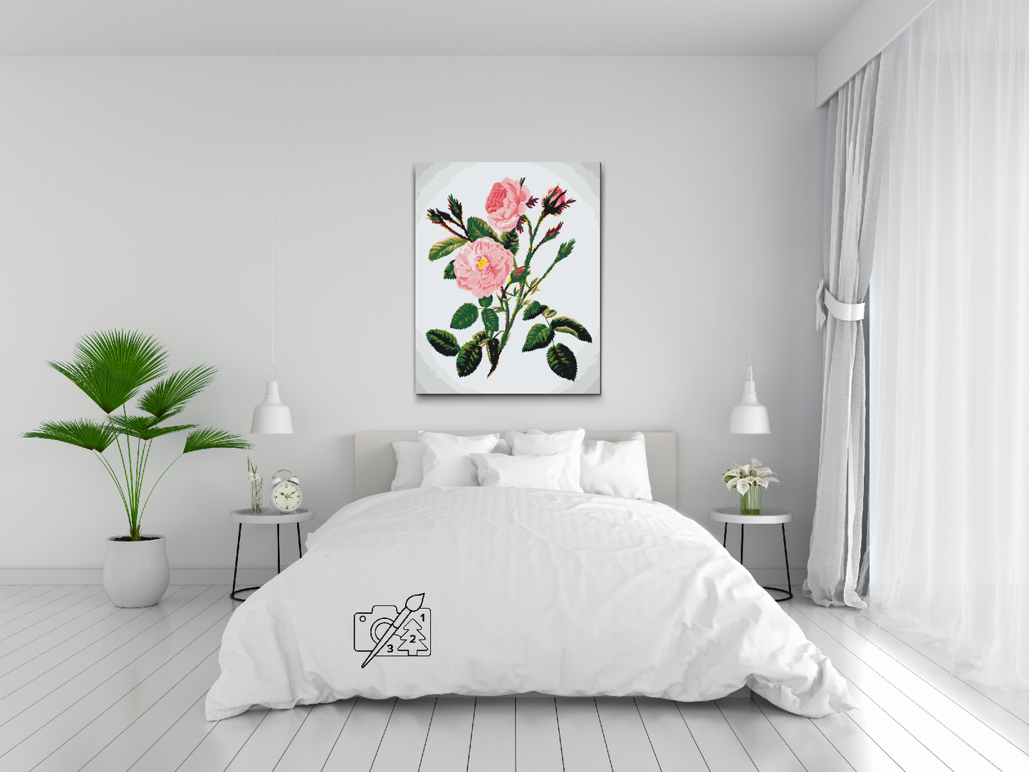 Paint by Numbers - Vilde lyserøde roser