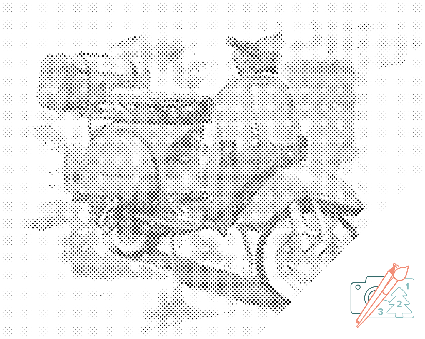 Mal-med-prikker -  Blå Vespa