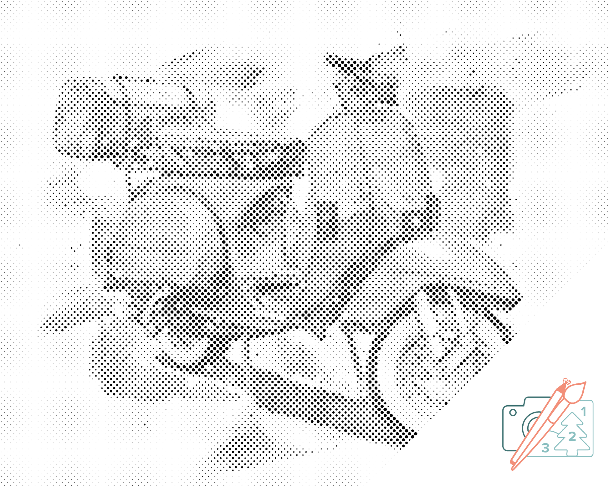 Mal-med-prikker -  Blå Vespa