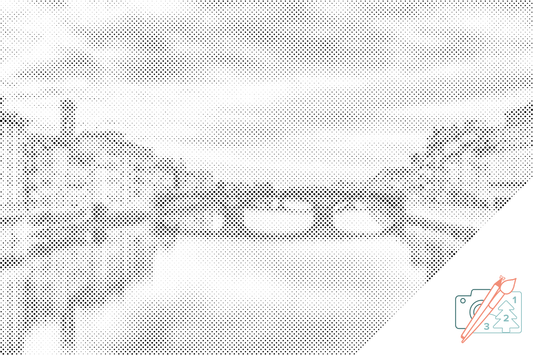 Mal-med-prikker -  Arno-floden i Firenze