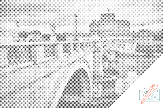 Mal-med-prikker -  Castle Sant Angelo i Rom 2
