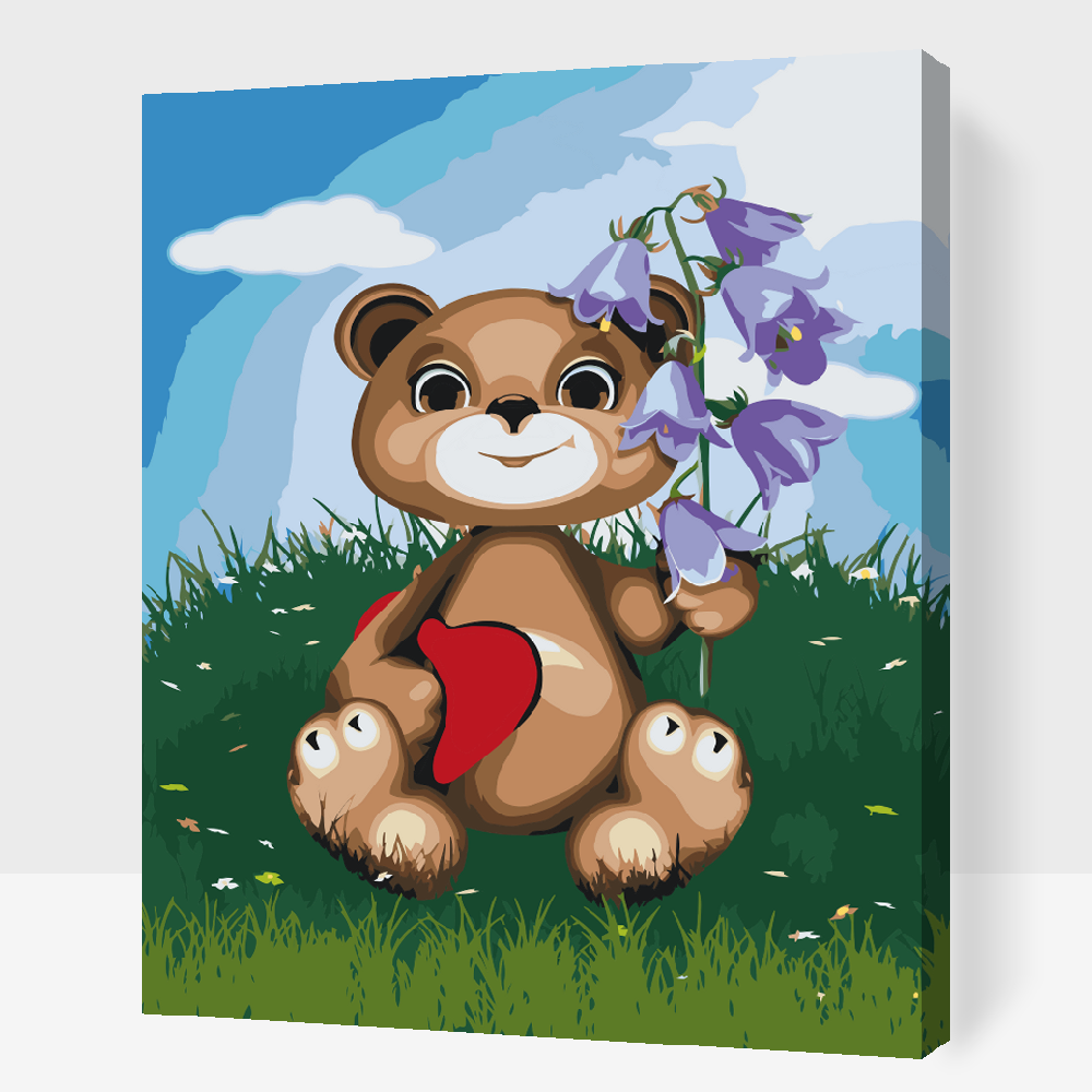 Paint by Numbers - Teddy med Liljekonvall