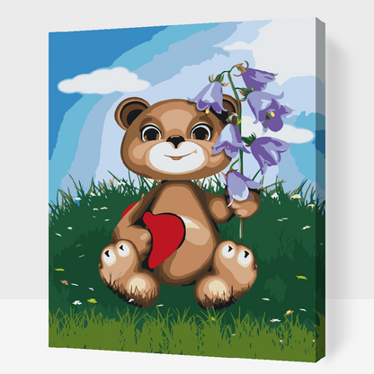 Paint by Numbers - Teddy med Liljekonvall
