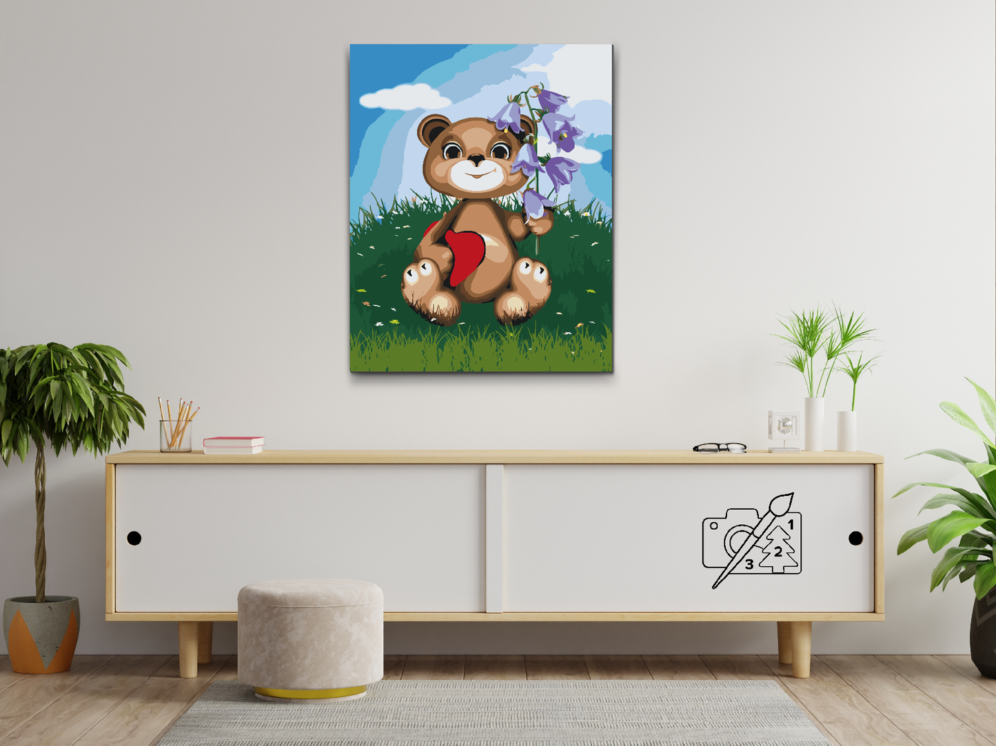 Paint by Numbers - Teddy med Liljekonvall