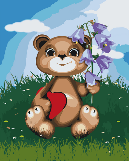 Paint by Numbers - Teddy med Liljekonvall