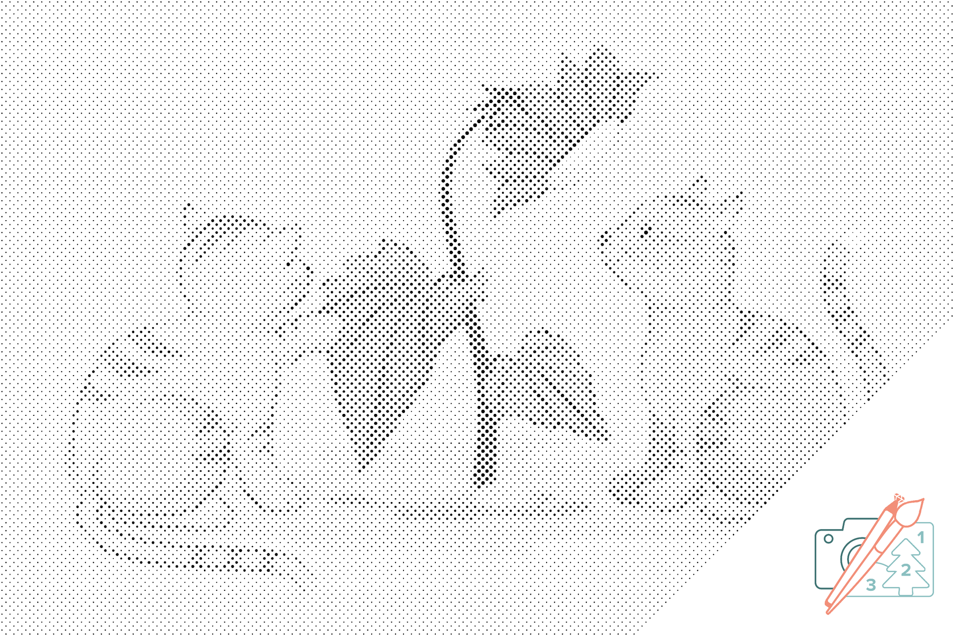 Mal-med-prikker -  Katte og Blomst