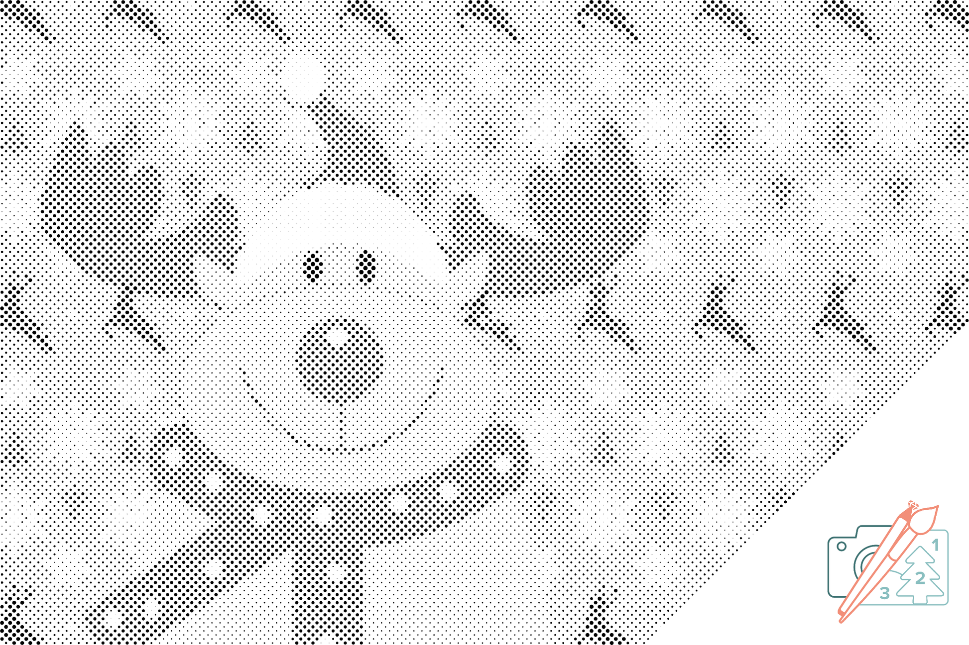Mal-med-prikker -  Rensdyr-Rudolf