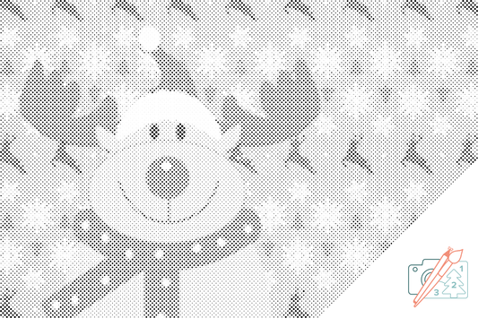 Mal-med-prikker -  Rensdyr-Rudolf