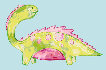 Paint by Numbers - Sød dinosaur