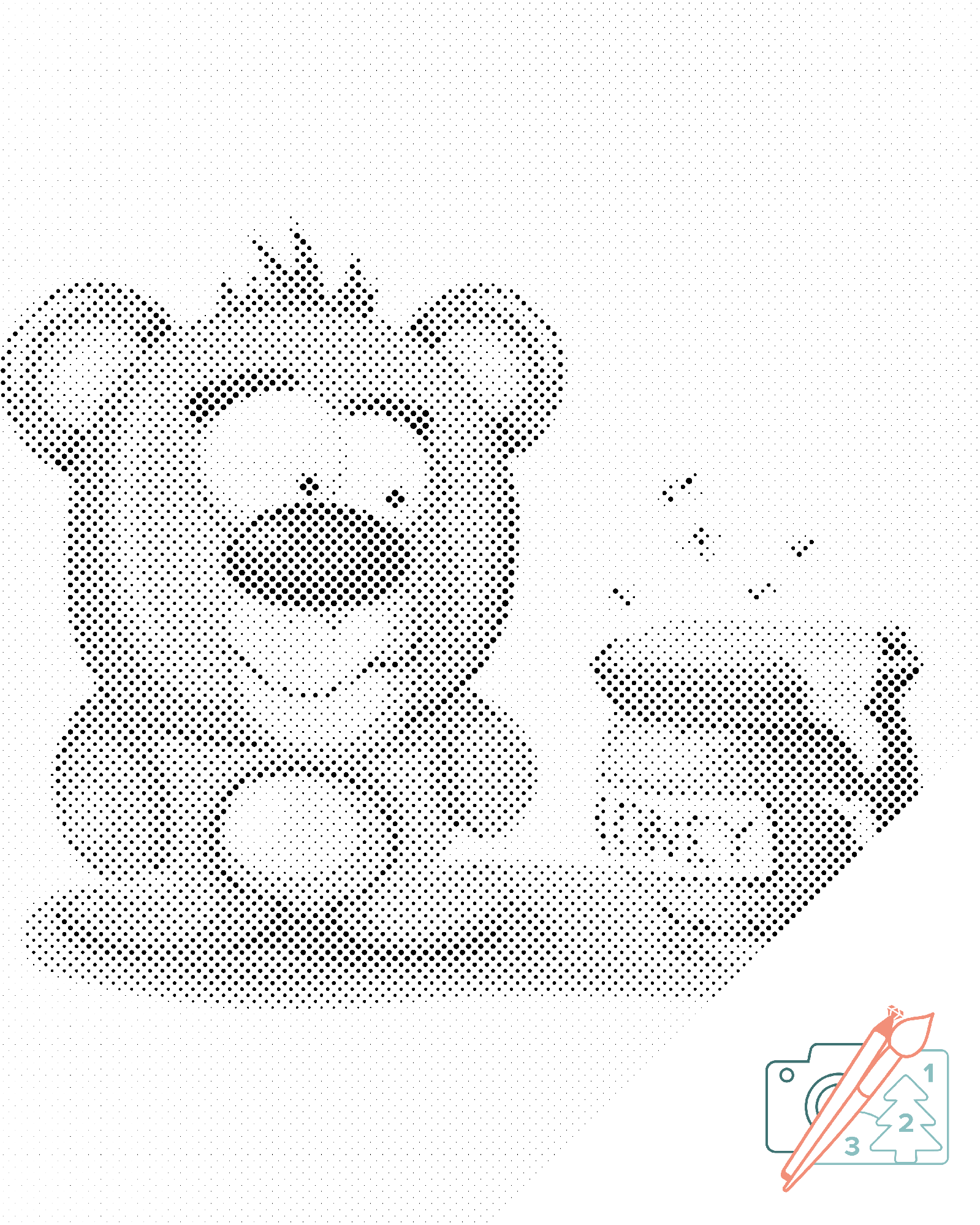 Mal-med-prikker -  Teddy og hans Honey