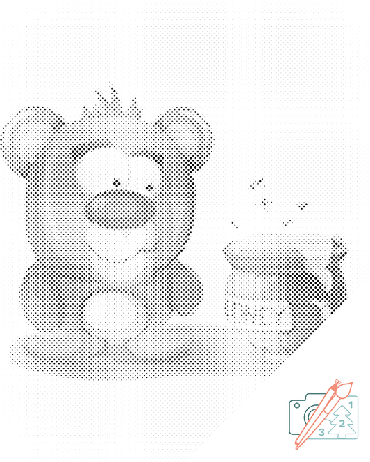 Mal-med-prikker -  Teddy og hans Honey