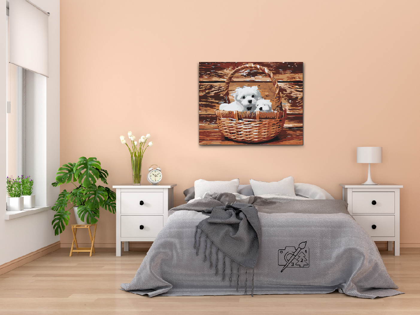 Paint by Numbers - Hunde i kurven