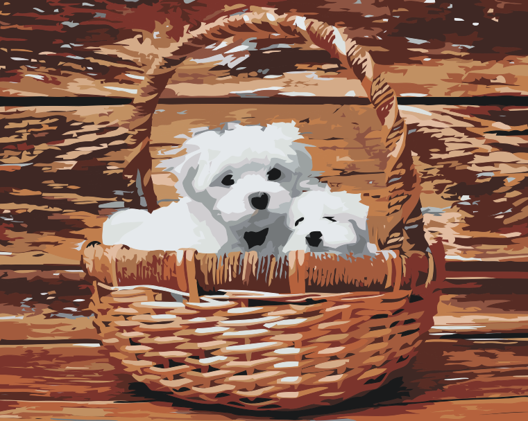 Paint by Numbers - Hunde i kurven