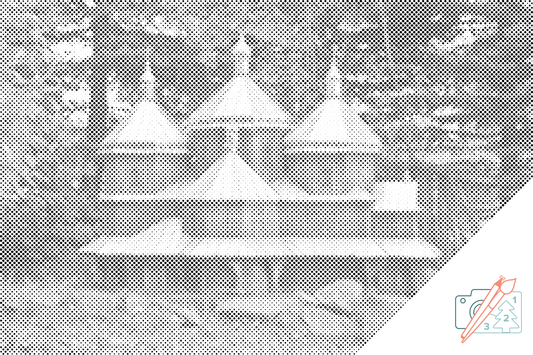 Mal-med-prikker -  Kirke i Lutowiska, Polen