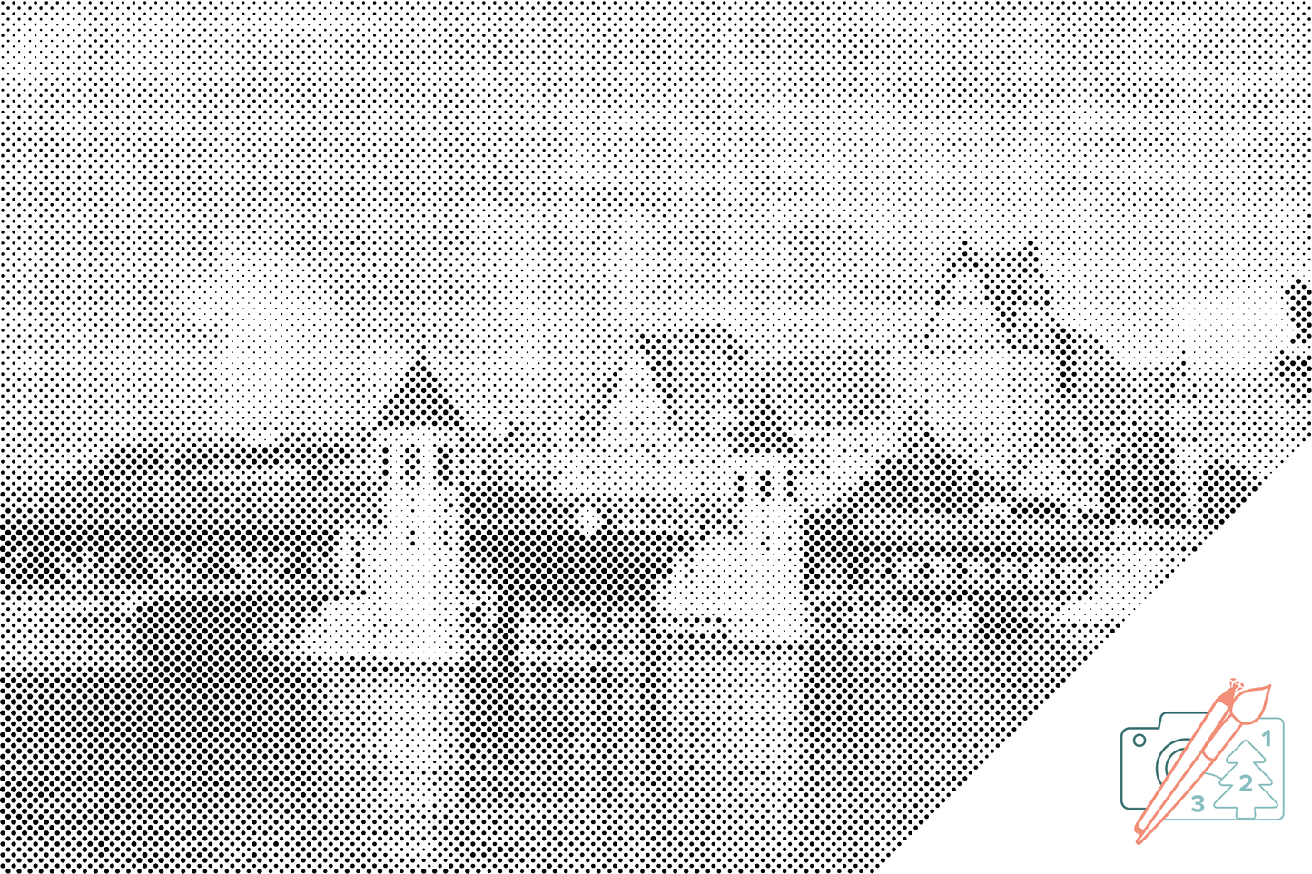 Mal-med-prikker -  Jernbanevindebro i Szczecin, Polen