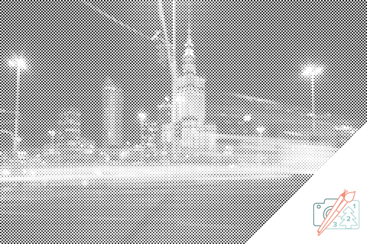 Mal-med-prikker -  Nat i Warszawa