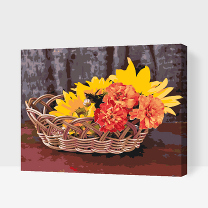 Paint by Numbers - Kurv med blomster