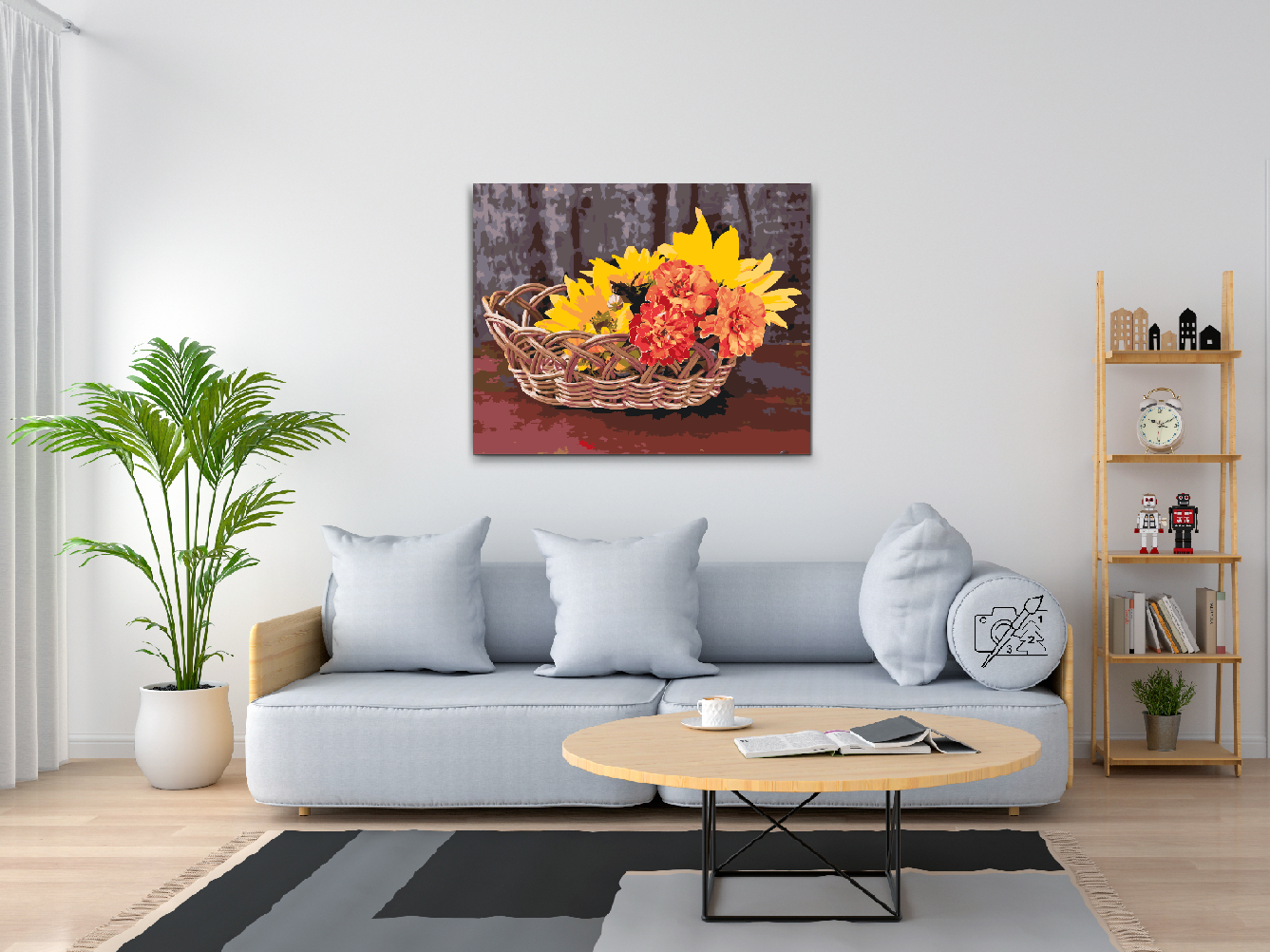 Paint by Numbers - Kurv med blomster