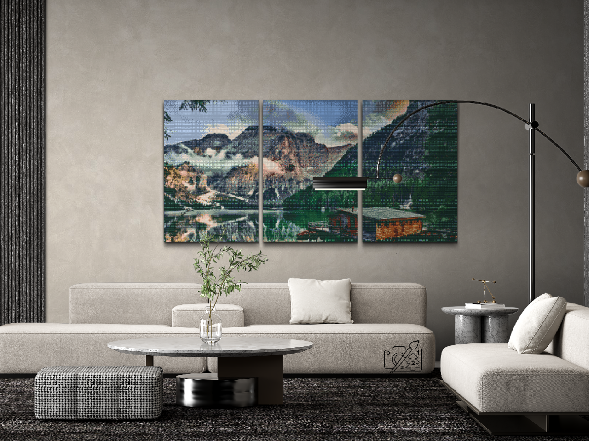 Diamond Painting - Bjerghytte (sæt af 3)