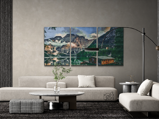 Diamond Painting - Bjerghytte (sæt af 3)