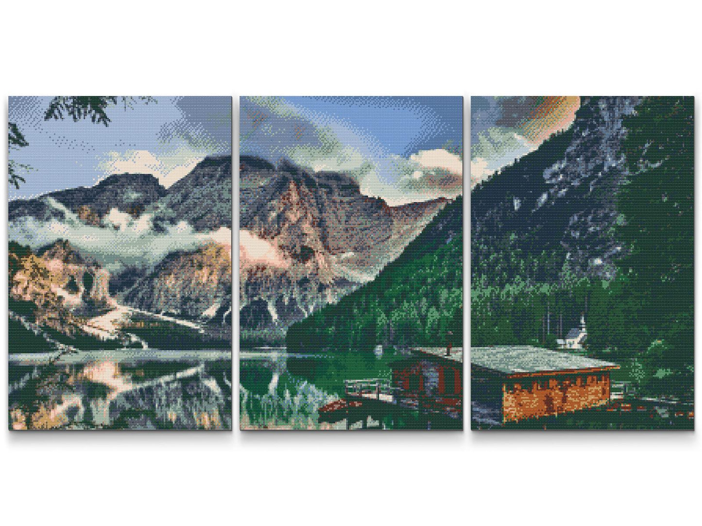 Diamond Painting - Bjerghytte (sæt af 3)