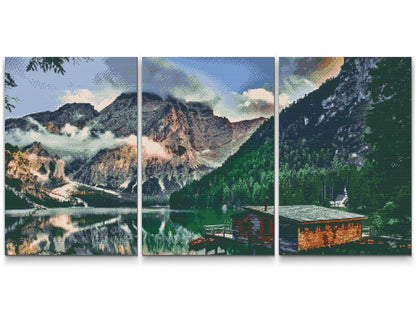 Diamond Painting - Bjerghytte (sæt af 3)