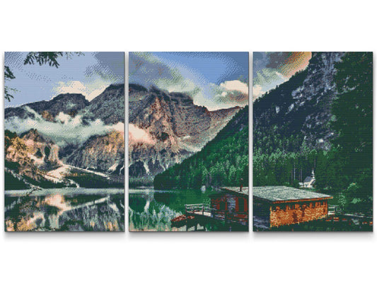 Diamond Painting - Bjerghytte (sæt af 3)