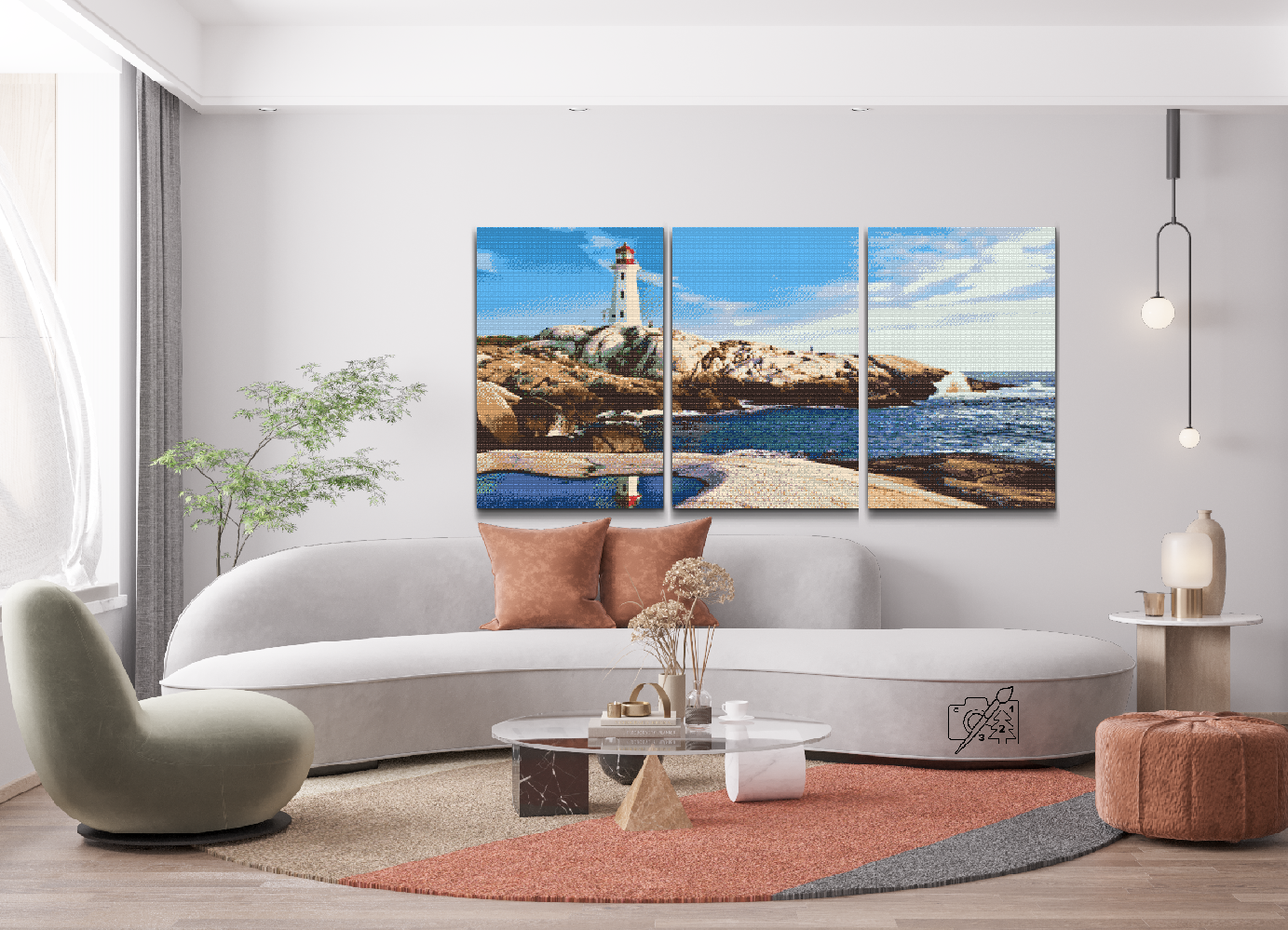 Diamond Painting - Fyrtårn i bugten (sæt af 3)