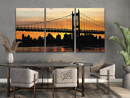 Diamond Painting - Solnedgang i byen (sæt af 3)