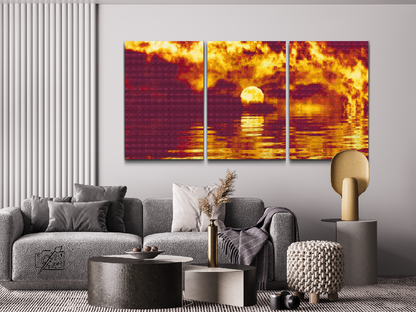 Diamond Painting - Fire Sunset (sæt af 3)