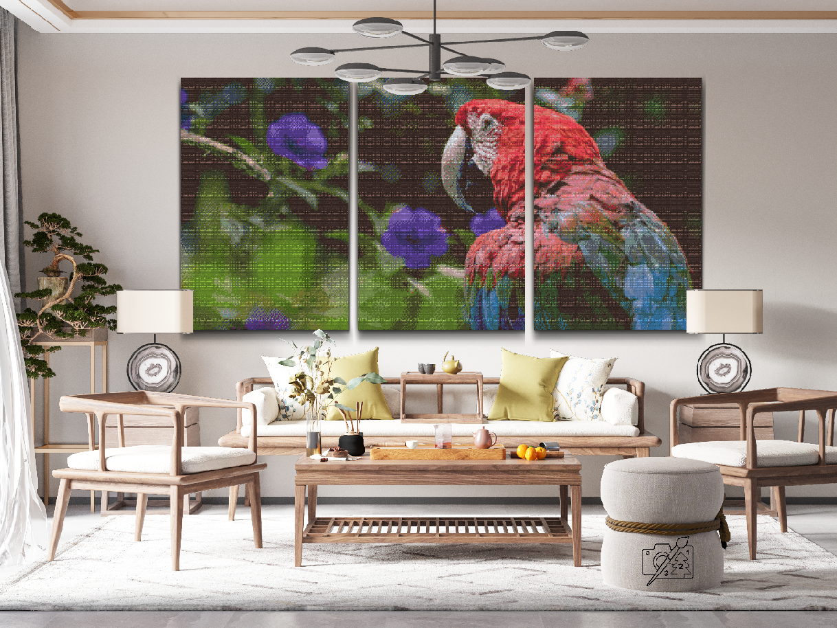 Diamond Painting - Ara Macao-papegøje (sæt af 3)