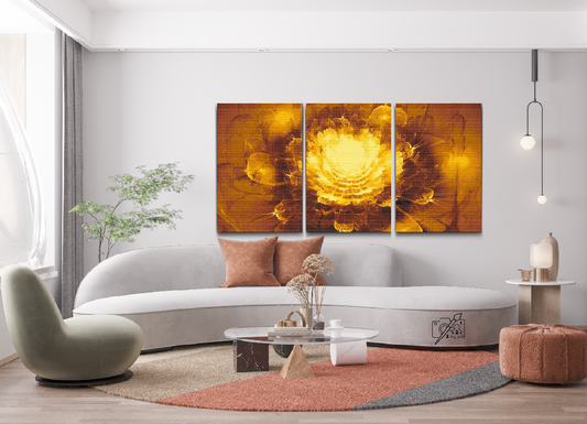 Diamond Painting - Golden Flower (sæt af 3)
