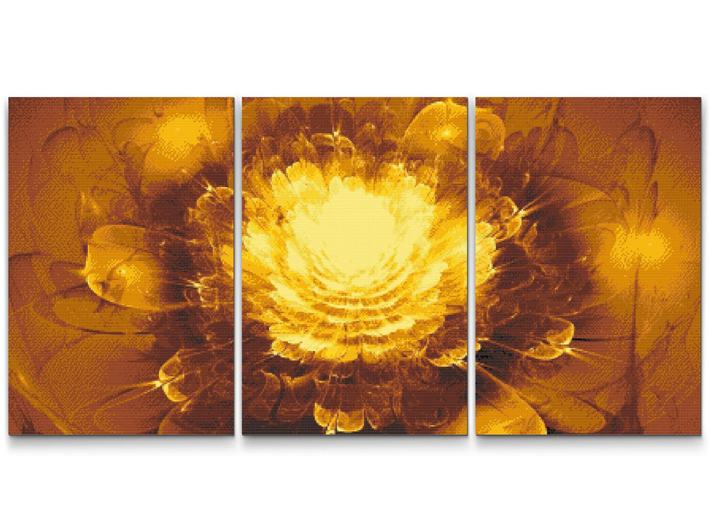 Diamond Painting - Golden Flower (sæt af 3)